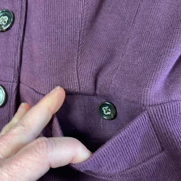 Free People Size 10 Plum Purple Button Front Blazer Jacket - Picture 4 of 12